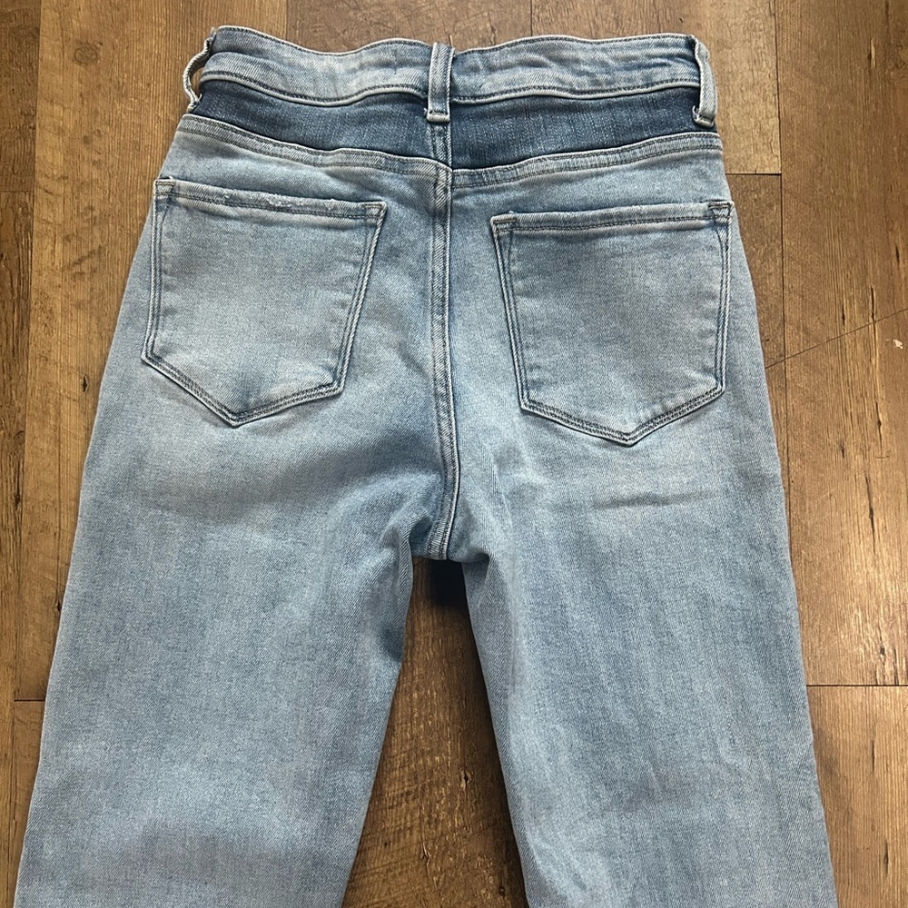 Flying Monkey High Rise Two-Tone Panel Skinny Cropped Ankle Jeans | Size 25 - Picture 8 of 10